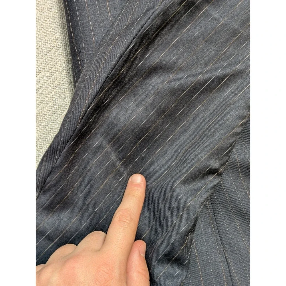 Jos A Bank Men's Blazer 46R Charcoal Pinstripe 100% Wool Signature Collection